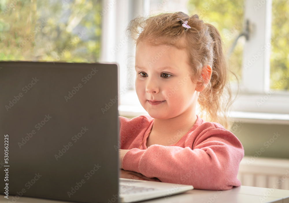 kid child studying typing on computer laptop kid child studying typing on computer laptop