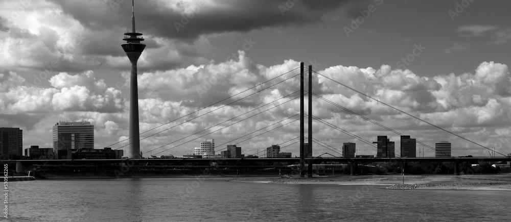 TV tower by the river in Düsseldorf