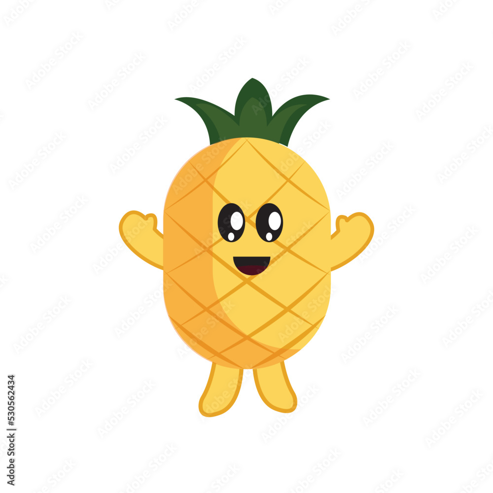 illustration vector graphic of pineapple cartoon.