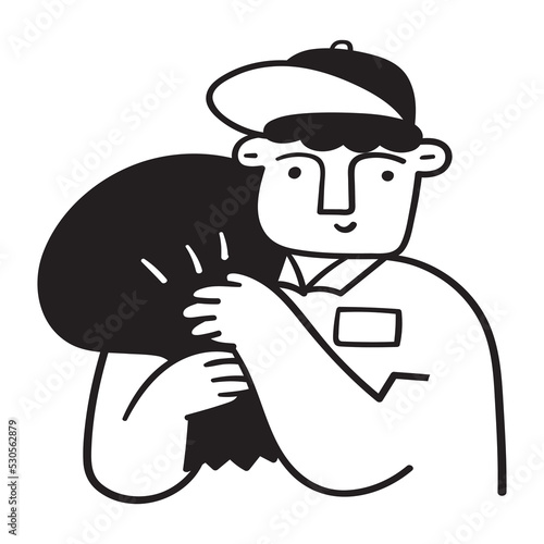 Wallpaper Mural Waste collector. Outline vector icon. Illustration on white background. Torontodigital.ca