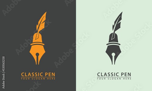 abstract classic pen icon logo