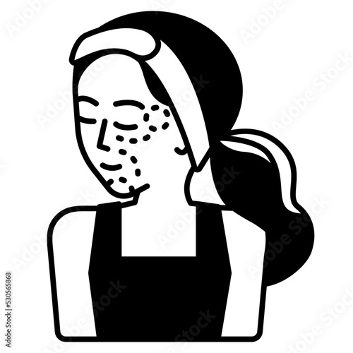 woman with botox and fillers injection glyph icon