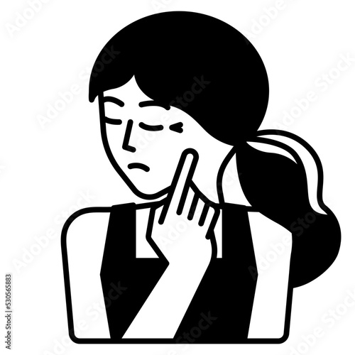 woman with wrinkles glyph icon