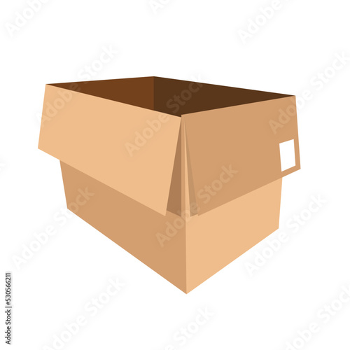Empty cardboar box. Vector illustration