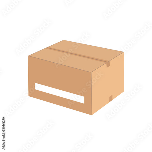 Vector Photo Realistic Empty Cardboard Crates Isolated On White.