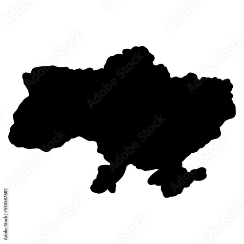 Ukraine map icon. Image of Ukraine map. Black vector illustration.