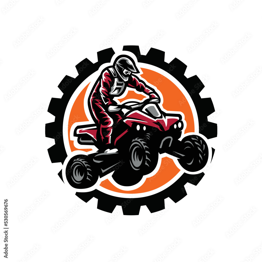 Obraz premium ATV Extreme Buggy Racing Sport Illustration Vector Isolated