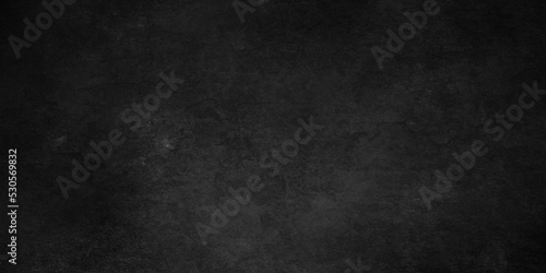 Dark Black stone cracked grunge concrete backdrop texture background anthracite panorama. Panorama dark grey black slate background or texture.	
