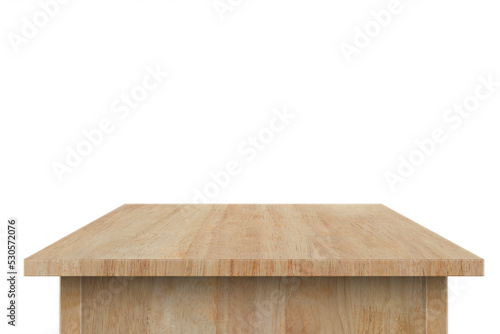 wooden table isolated on white