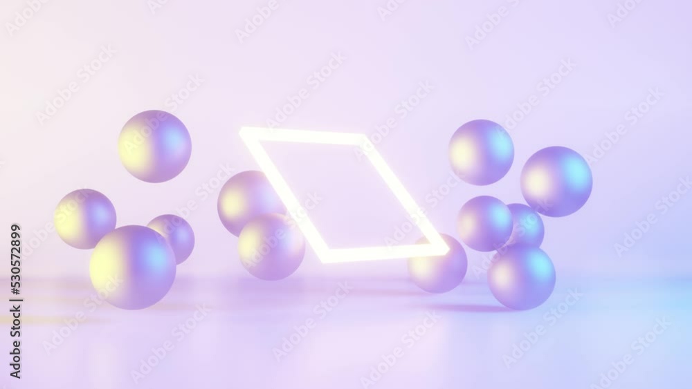 Pearl balls and bright cube. Colorful pink purple and blue colors. Pearl balls and bright cube. Colorful pink purple and blue colors.