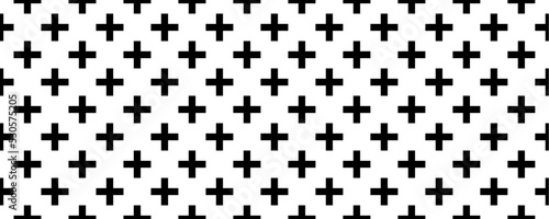 black white plus seamless pattern vector
