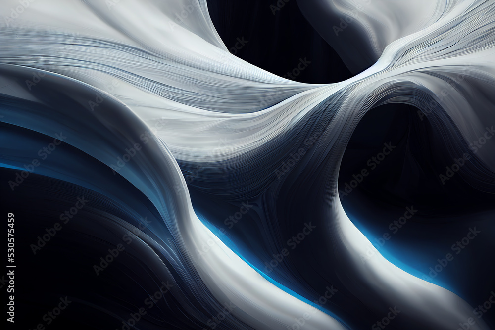 Abstract blue and white waves background. Subtle gradinets, flow liquid ...