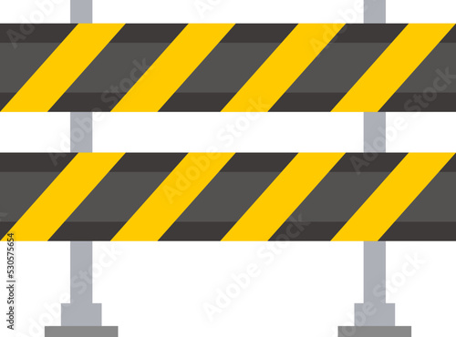 Road repair barrier fence. Vector illustration