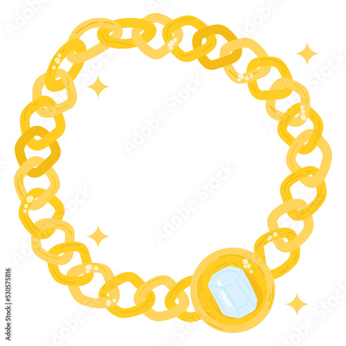 A flat sticker icon of bracelet