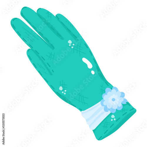 A trendy flat sticker of ladies glove 