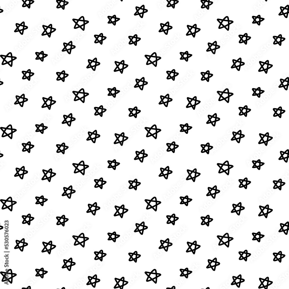 Stars hand drawn seamless pattern in cartoon doodle style abstract form Stars hand drawn seamless pattern in cartoon doodle style abstract form