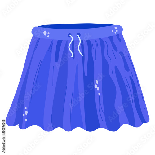 Ready to use flat sticker of skirt 