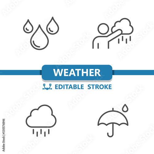 Weather Icons. Raining, Rain, Raindrop, Forecast, Weatherman, Umbrella