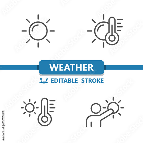 Weather Icons. Sun, Summer, Thermometer, Forecast, Weatherman