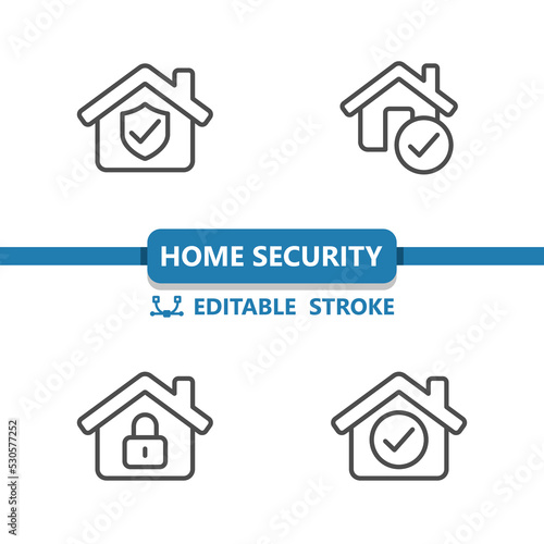 Home Security Icons. Insurance, House Icon