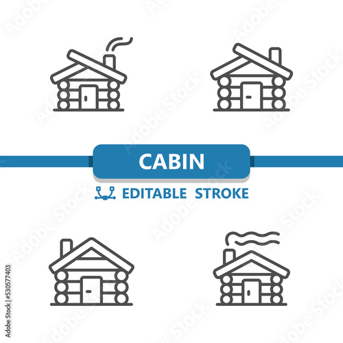 Cabin Icons. Log Cabin, House Icon