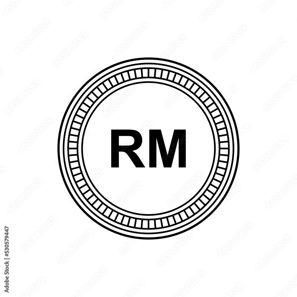 Malaysia Currency Icon Symbol. RM, Malaysian Ringgit Coins. Vector Illustration