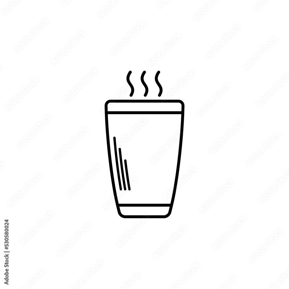tumbler or glassware icon with hot water on white background. simple, line, silhouette and clean style. black and white. suitable for symbol, sign, icon or logo tumbler or glassware icon with hot water on white background. simple, line, silhouette and clean style. black and white. suitable for symbol, sign, icon or logo