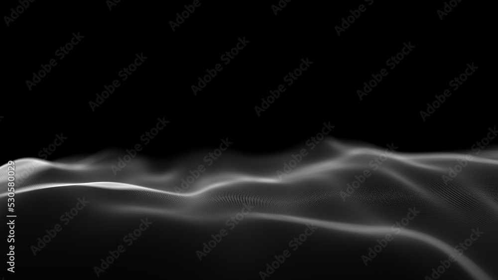 Technology background wave. Data technology abstract futuristic illustration. Big data visualization abstract wave.