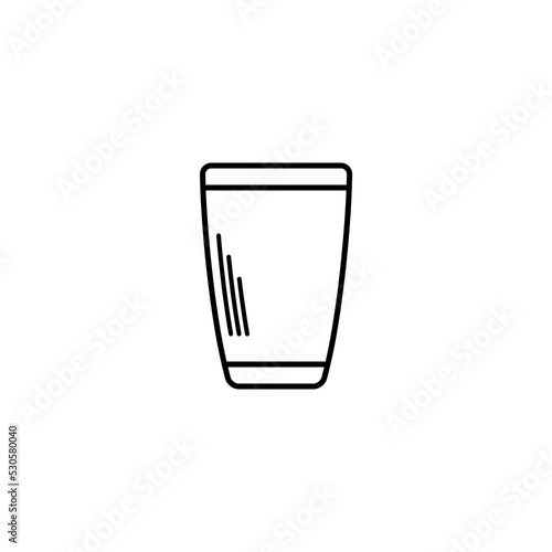 empty tumbler or glassware icon on white background. simple, line, silhouette and clean style. black and white. suitable for symbol, sign, icon or logo