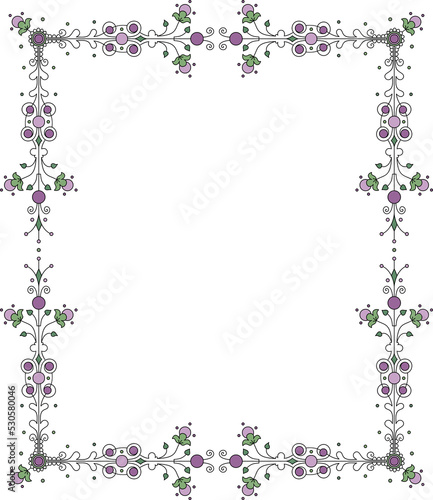 Obraz na plátně Frilly border design and decorative element, fairyland style
