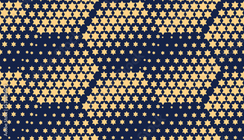 Abstract geometric pattern. Seamless vector background. Gold and dark blue halftone. Graphic modern pattern. Simple lattice graphic design