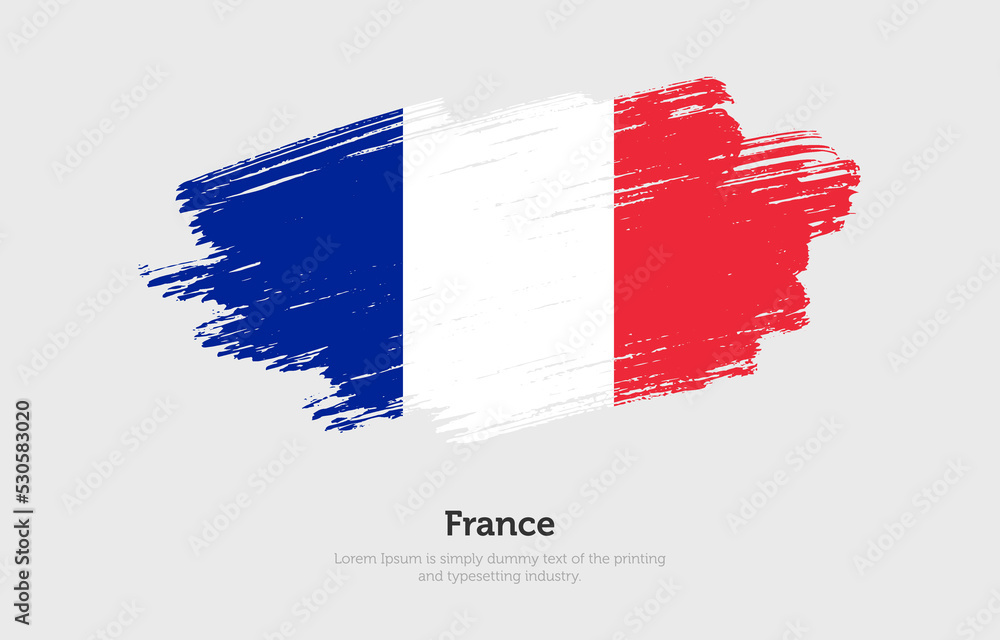 Modern brushed patriotic flag of France country with plain solid background Modern brushed patriotic flag of France country with plain solid background
