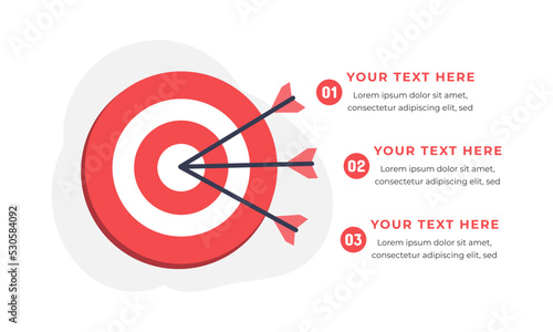 Goals infographic template. Business concept with 3 steps.	