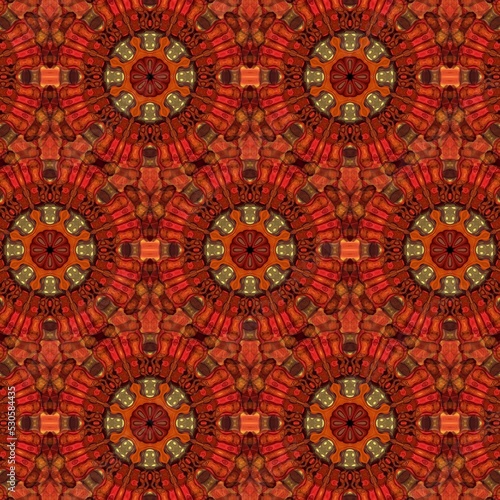 Vintage ornament lily flower blooming design with shining pattern. Kaleidoscope theme, seamless pattern, geometry and polar. Great for decoration, business, wallpaper and websites