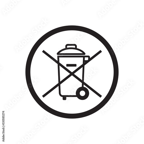 Do not throw in the trash icon symbol. Special disposal sign.