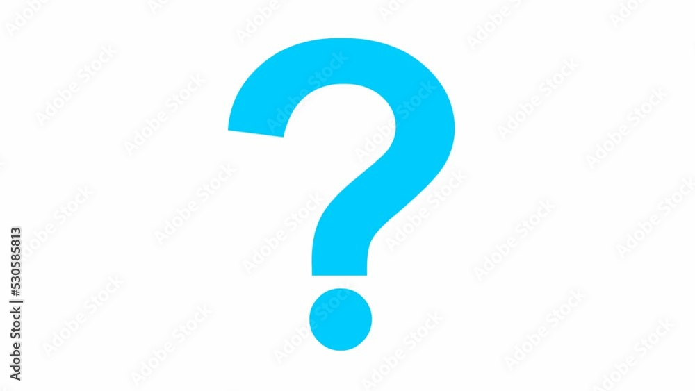 Animated blue symbol of question mark. Looped video. Vector illustration isolated on a white background. Animated blue symbol of question mark. Looped video. Vector illustration isolated on a white background.
