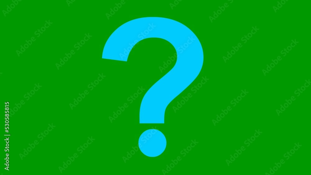 Animated blue symbol of question mark. Looped video. Vector illustration isolated on a green background. Animated blue symbol of question mark. Looped video. Vector illustration isolated on a green background.