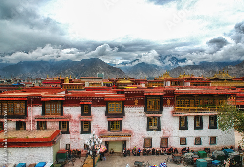 Jokhang temple facade from Barkhor square photo