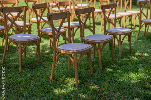 chairs laid out in the garden