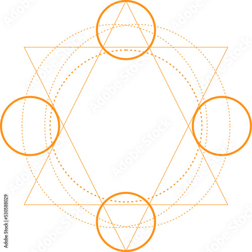 Abstract Sacred Geometry Shape Design Elements. Monoline Mystical Vector Design.
