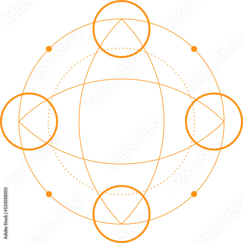 Abstract Sacred Geometry Shape Design Elements. Monoline Mystical Vector Design.
