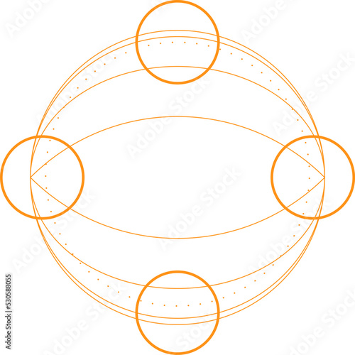 Abstract Sacred Geometry Shape Design Elements. Monoline Mystical Vector Design. 