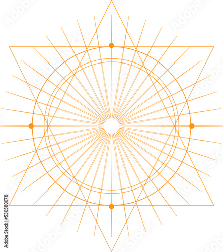 Abstract Sacred Geometry Shape Design Elements. Monoline Mystical Vector Design.
