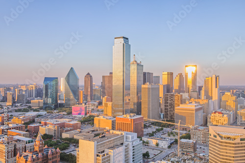 Obraz na płótnie Dallas Skyline from Observation Deck at Golden Hour