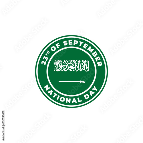 Saudi Arabia Circle Flag Logo Independence Day Vector Illustration
