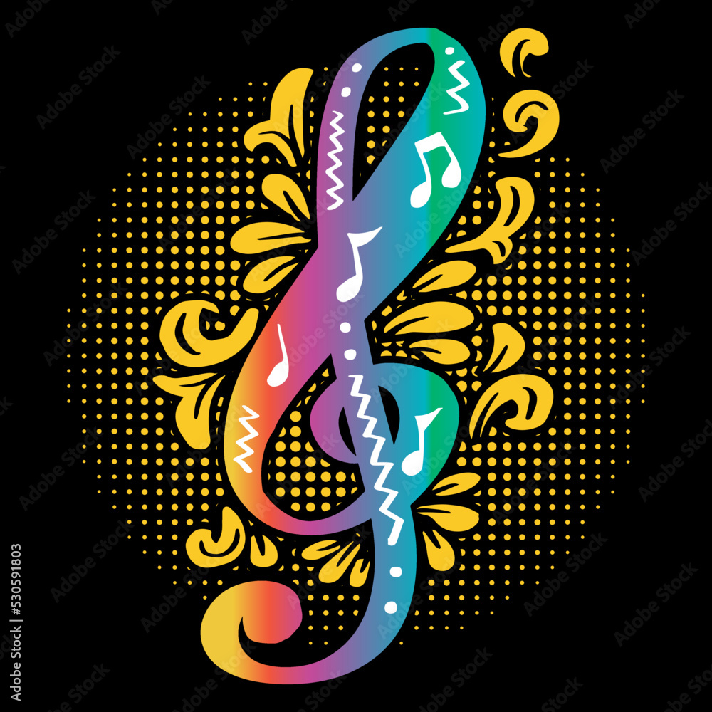 Obraz premium Hand drawing musical ornament. Poster music.