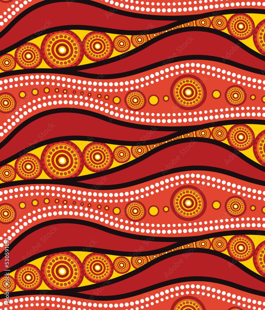 Aboriginal dot art vector background design Stock Vector | Adobe Stock