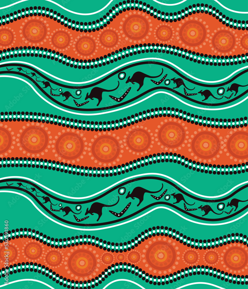 Aboriginal dot art vector background design Stock Vector | Adobe Stock