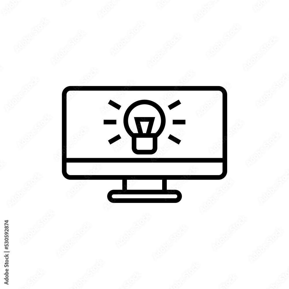 Computer line icon isolated on white background Computer line icon isolated on white background