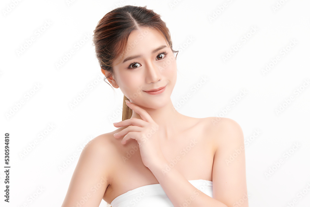 Beautiful young asian woman with clean fresh skin on white background, Face care, Facial treatment, Cosmetology, beauty and spa, Asian women portrait. Beautiful young asian woman with clean fresh skin on white background, Face care, Facial treatment, Cosmetology, beauty and spa, Asian women portrait.